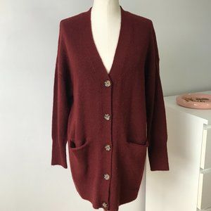 Rusty Red Sweater Cardigan